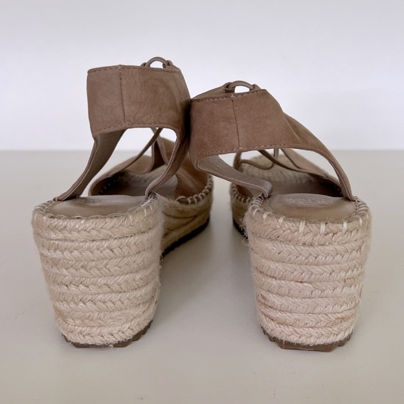 Eileen Fisher Women's Agnes Espadrille Wedge Sandals in Tan Leather, size 8.5 - Picture 7 of 10